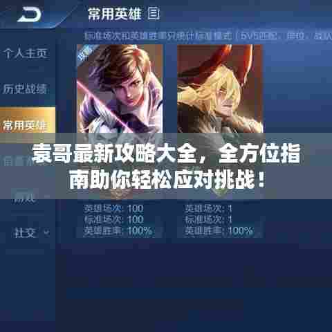 袁哥最新攻略大全,全方位指南助你轻松应对挑战!