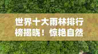 世界十大雨林排行榜揭晓!惊艳自然奇观,探索神秘绿色王国!