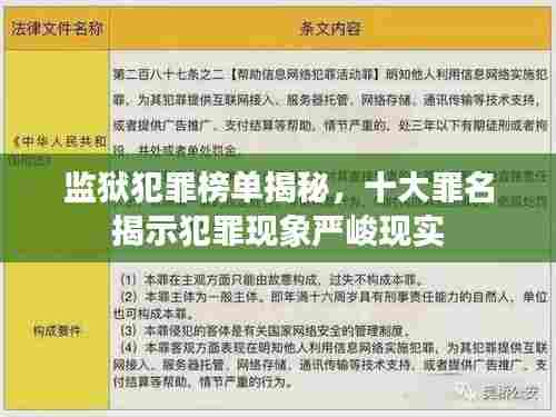 监狱犯罪榜单揭秘，十大罪名揭示犯罪现象严峻现实