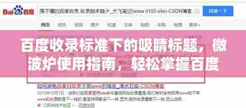 百度收录标准下的吸睛标题,微波炉使用指南,轻松掌握百度推荐的使用方法