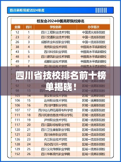 四川省技校排名前十榜单揭晓!