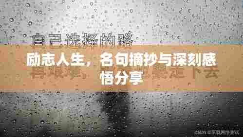 励志人生,名句摘抄与深刻感悟分享