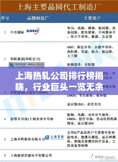 上海热轧公司排行榜揭晓,行业巨头一览无余