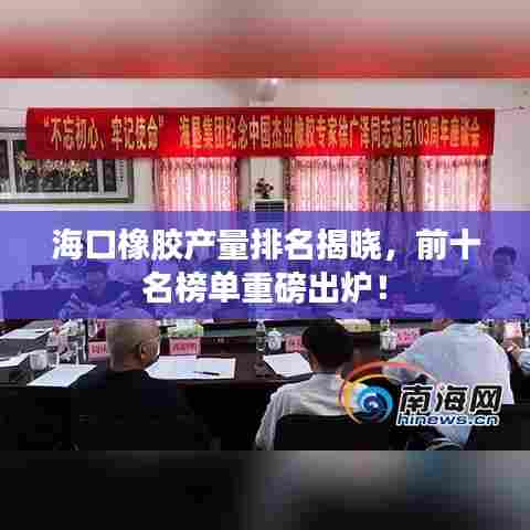 海口橡胶产量排名揭晓，前十名榜单重磅出炉！