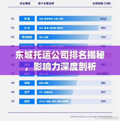 东城托运公司排名揭秘,影响力深度剖析