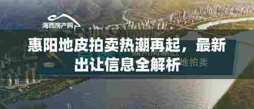 惠阳地皮拍卖热潮再起,最新出让信息全解析