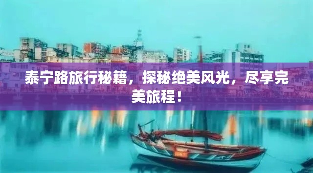 泰宁路旅行秘籍,探秘绝美风光,尽享完美旅程!