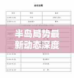 半岛局势最新动态深度解析,今日形势一览