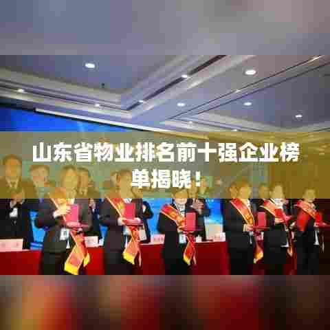 山东省物业排名前十强企业榜单揭晓!