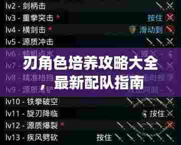 刃角色培养攻略大全,最新配队指南