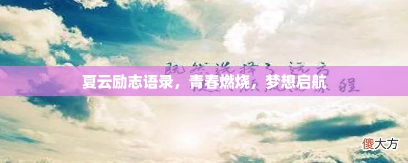 夏云励志语录,青春燃烧,梦想启航