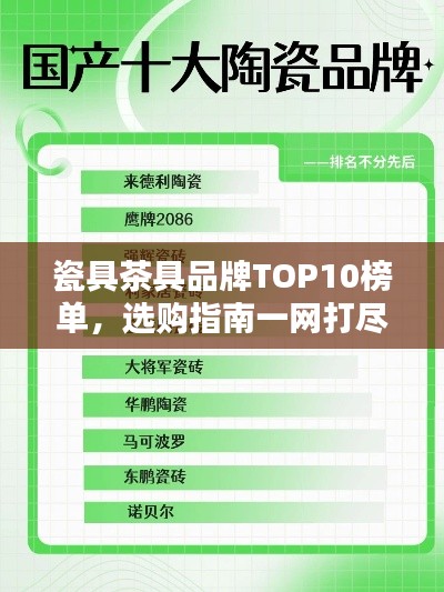 瓷具茶具品牌TOP10榜单,选购指南一网打尽