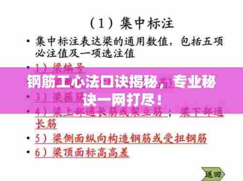 钢筋工心法口诀揭秘,专业秘诀一网打尽!