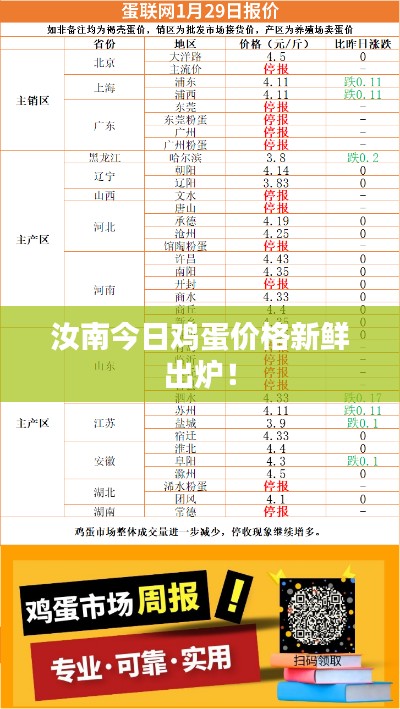汝南今日鸡蛋价格新鲜出炉！