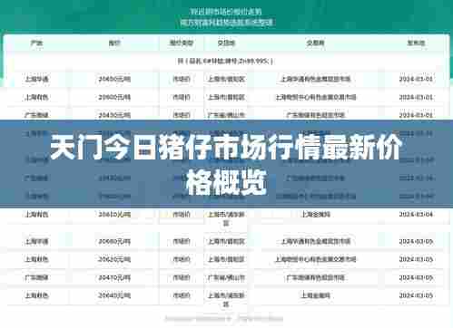 天门今日猪仔市场行情最新价格概览