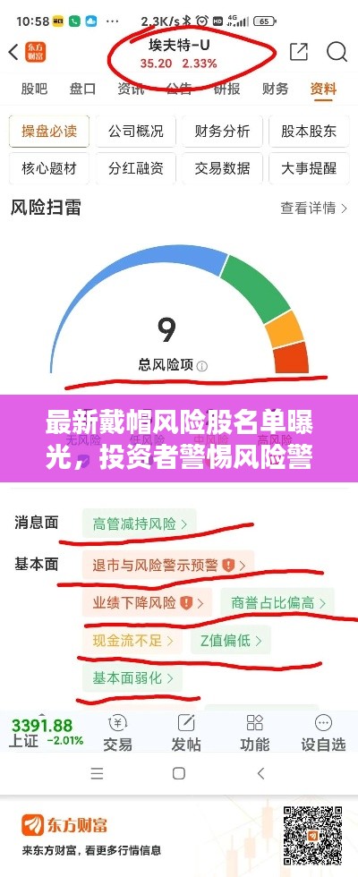最新戴帽风险股名单曝光,投资者警惕风险警示!